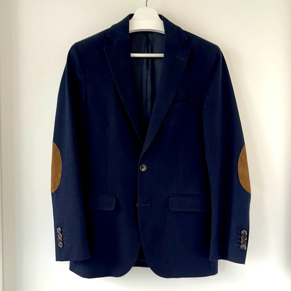 Massimo Dutti Men's Navy Cotton Blazer (US 36) - Picture 1 of 6